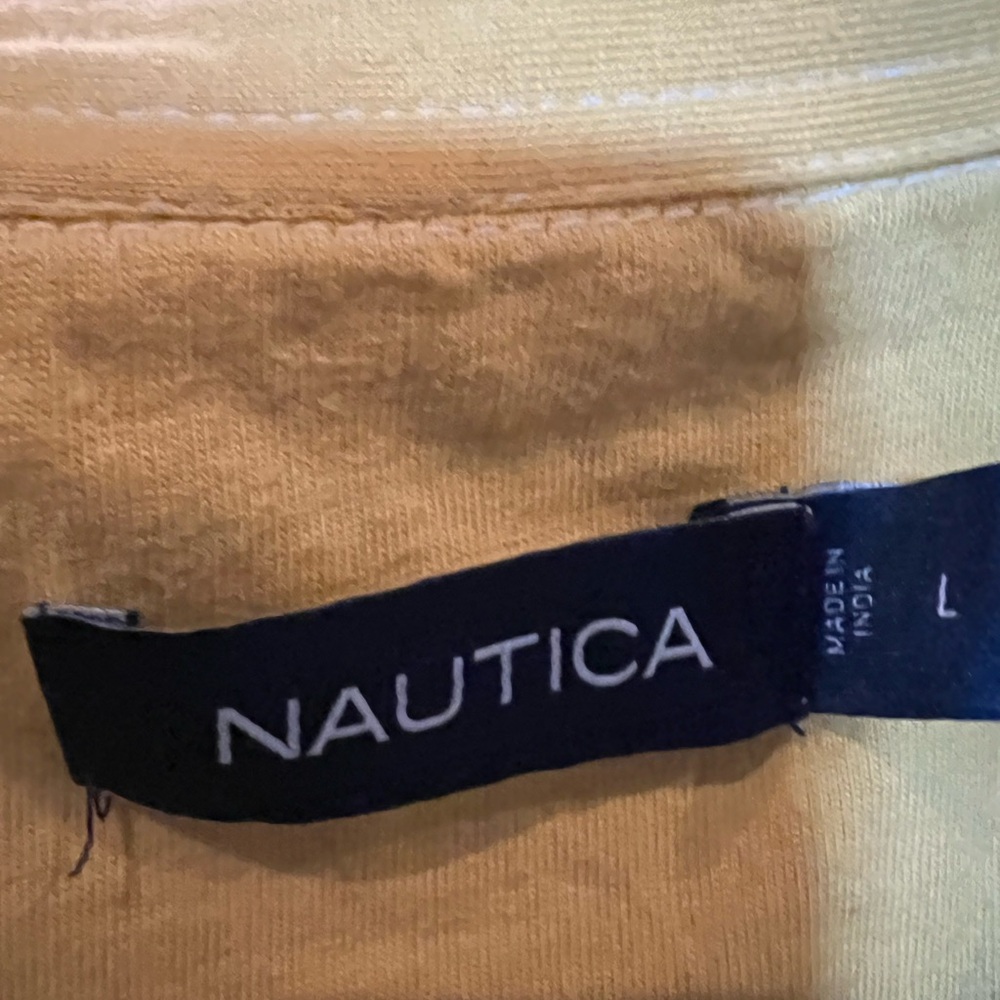 Nautica - Large - Short Sleeve Polo - Yellow/Blue Stripes - Picture 4 of 4